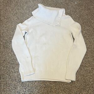 Banana Republic Women's Cream Button-Neck Knit Sweater